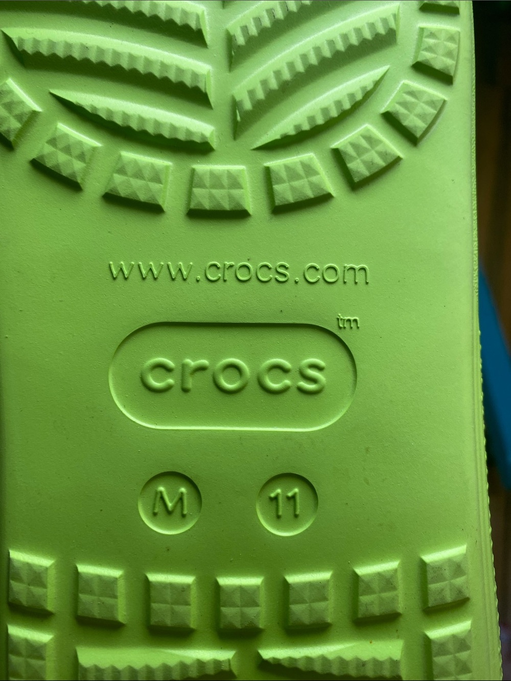CROCS Neon Lime Platform Double-Strap Slides - Picture 6 of 9